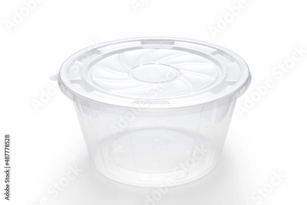 Obraz Disposable plastic bowl isolated on white background