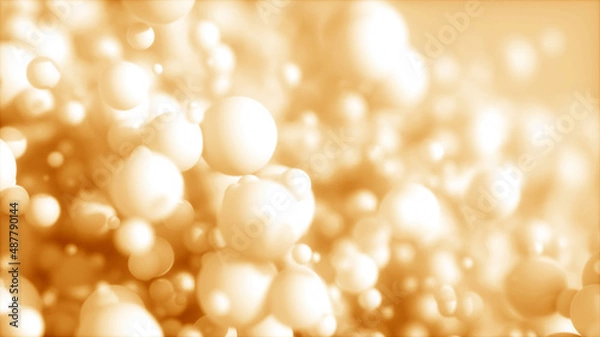Fototapeta Abstract background of 3d spheres. Modern plastic pastel bubbles. Concept of science physics nano rendering glossy balls