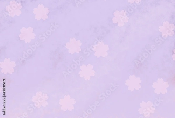 Fototapeta 桜マーク　和紙風テクスチャ　薄紫