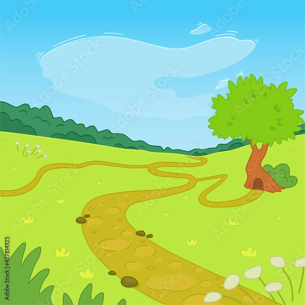Fototapeta Background for game design. Forest Glade.