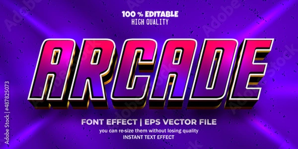 Obraz arcade text effect. editable font