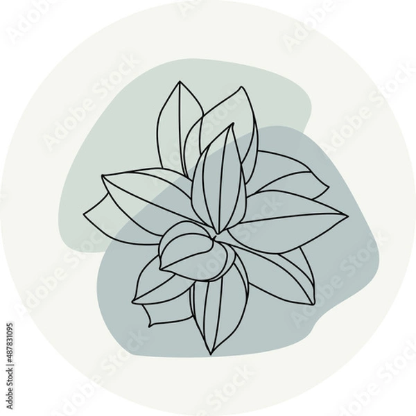 Obraz flower icon drawn in one line