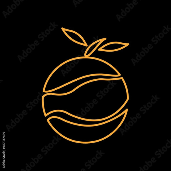 Fototapeta Abstract line orange logo