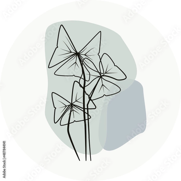 Obraz twig icon with leaves in a circle