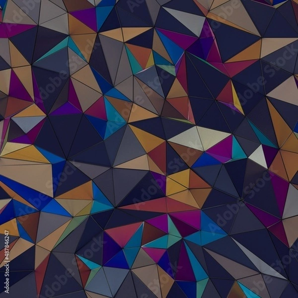 Fototapeta 3d fluid shapes with holographic effect