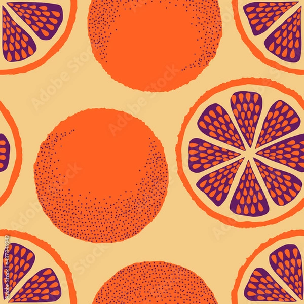 Obraz Orange fruit cool retro pattern