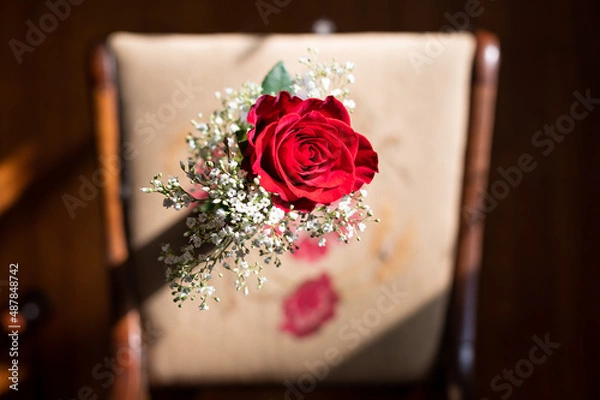 Fototapeta Red Rose Top Down