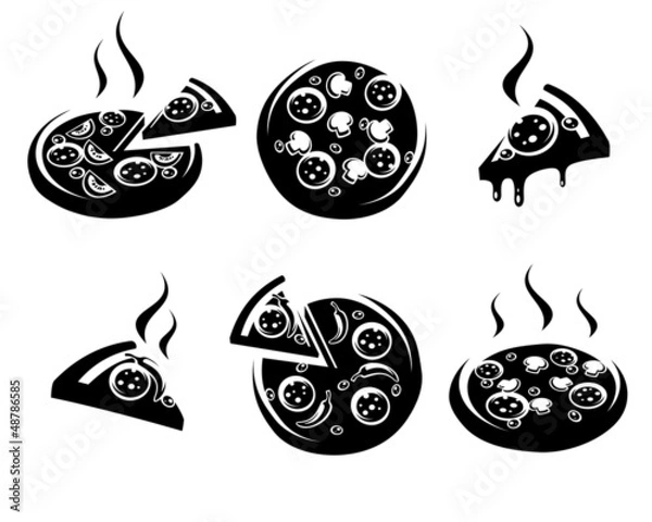 Fototapeta pizza set. Vector
