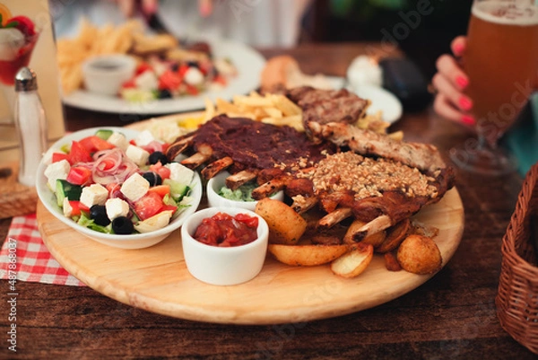 Obraz grilled meat with vegetables