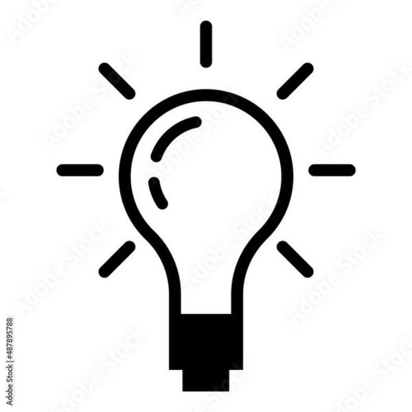 Obraz Lightbulb Flat Icon Isolated On White Background