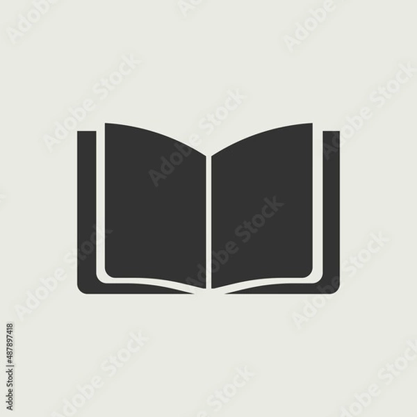 Fototapeta Open book vector icon illustration sign