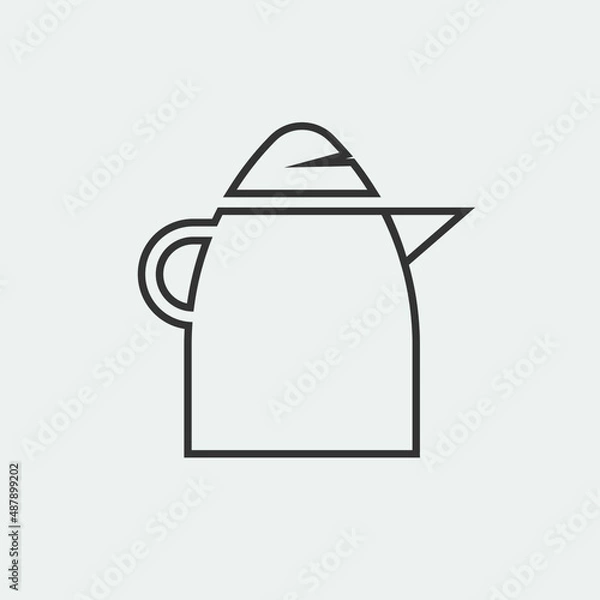 Fototapeta Kettle vector icon illustration sign