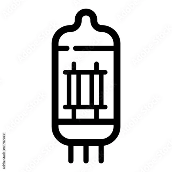 Obraz Vacuum Tube Flat Icon Isolated On White Background