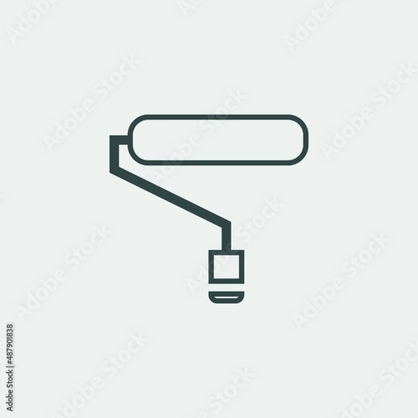 Fototapeta Paint roller vector icon illustration sign