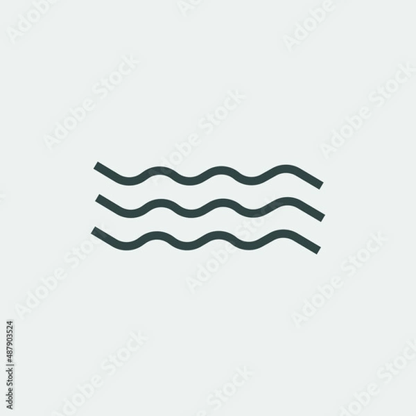 Fototapeta Waves vector icon illustration sign