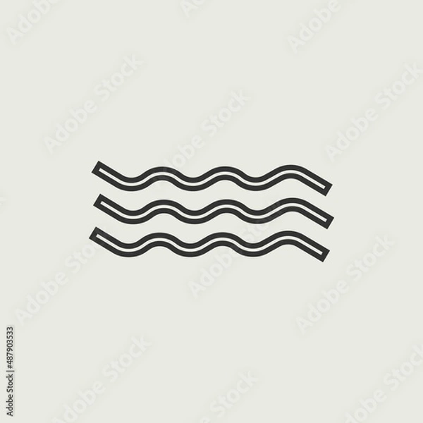 Fototapeta Waves vector icon illustration sign