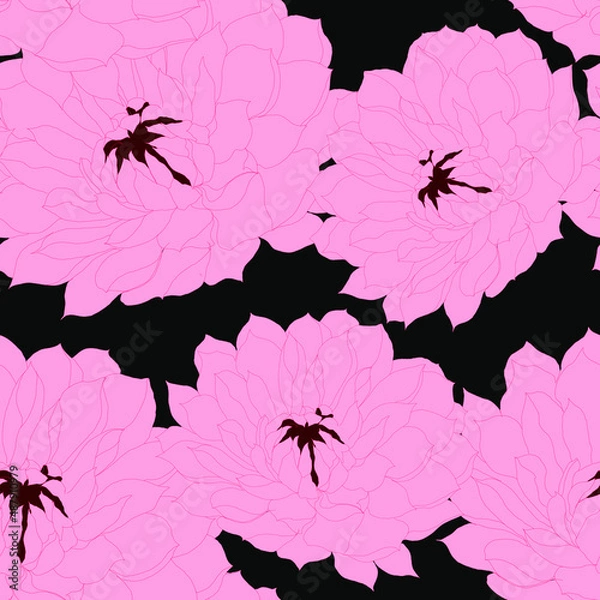 Obraz Beautiful seamless pattern with floral background.