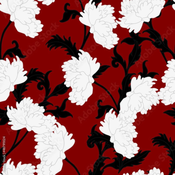 Obraz Beautiful seamless pattern with floral background.