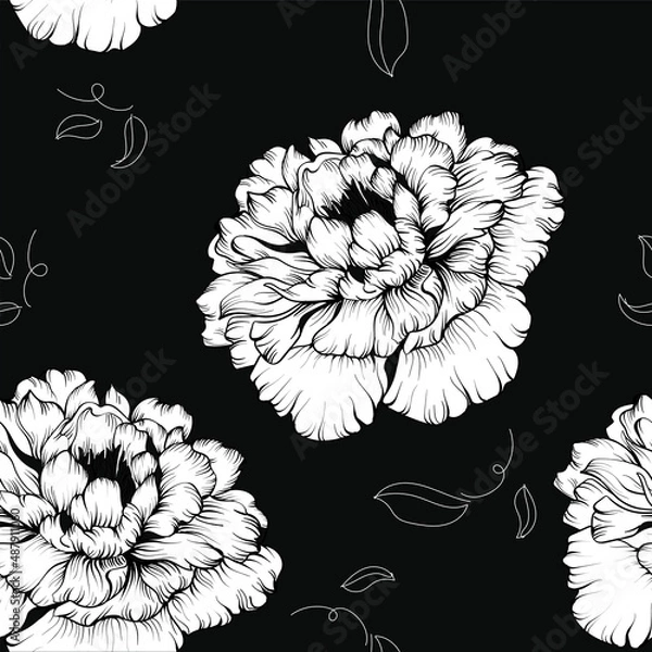Obraz Beautiful seamless pattern with floral background.