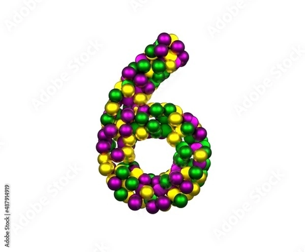 Obraz Mardi Gras Bead Themed Font Number 6