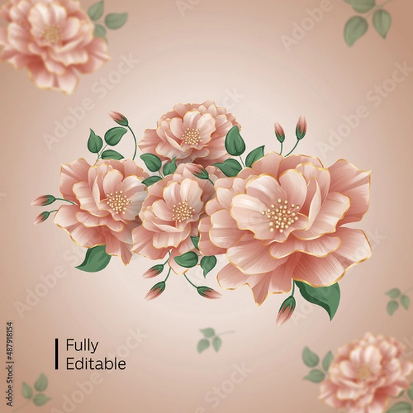 Obraz Flower bouquet editable template