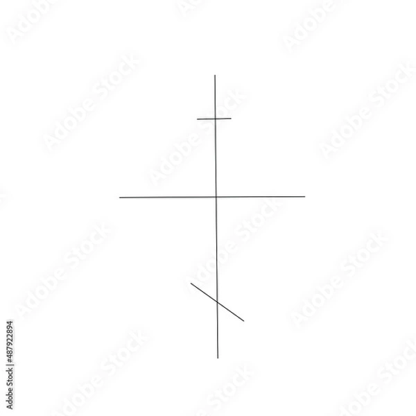 Fototapeta Cross line drawing vector illustration