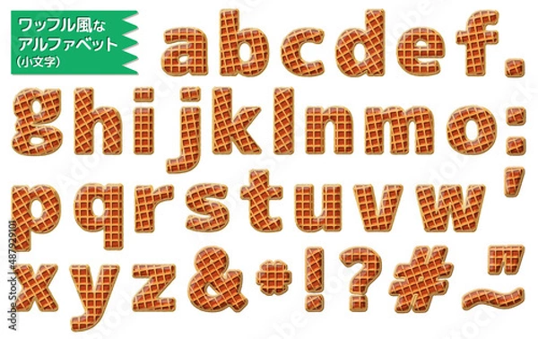 Fototapeta ワッフル風-英小文字