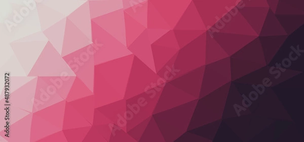Fototapeta Low poly abstract background. Pink and violet gradient abstract background. Triangular effect background. Geometric colorful background.