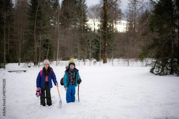Obraz Children in the snow