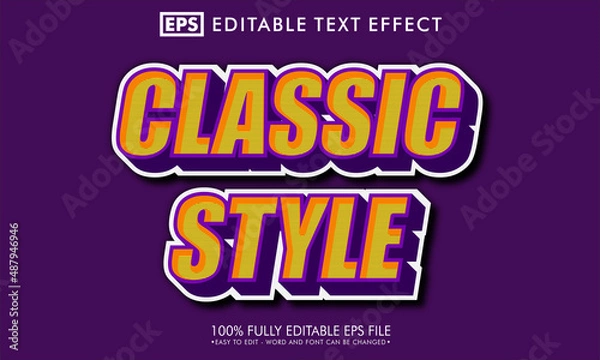 Fototapeta Classic style 3d editable text effect