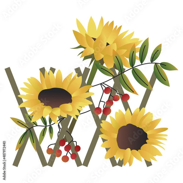 Fototapeta Vector floral composition. Floral bouquet for greeting, invitation, card design, website, decorator