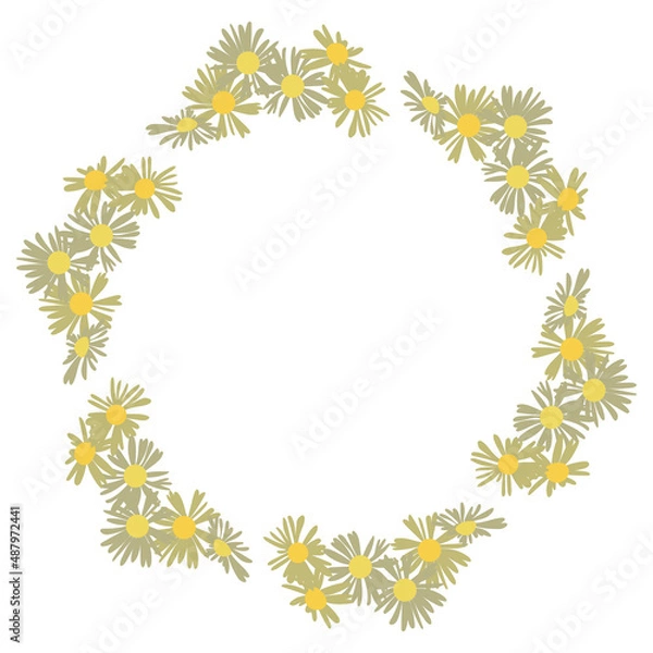 Fototapeta Vector flower wreath composition. Floral frame for greeting, invitation, postcard design.