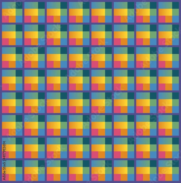 Fototapeta Background vector image of rainbow tartan fabric