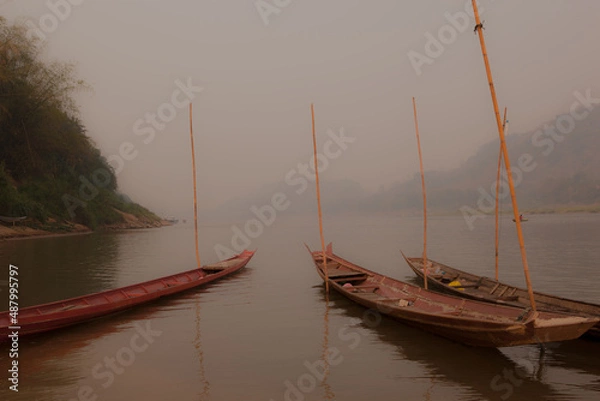 Obraz boats at sunset