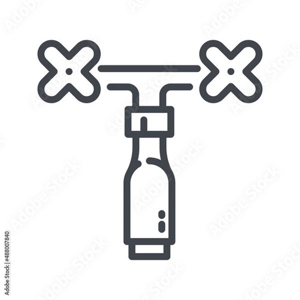 Fototapeta Vector faucet line icon isolated on transparent background.