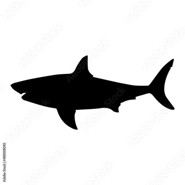 Fototapeta icon shark black , white background