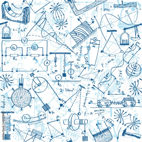 Fototapeta Physics seamless pattern