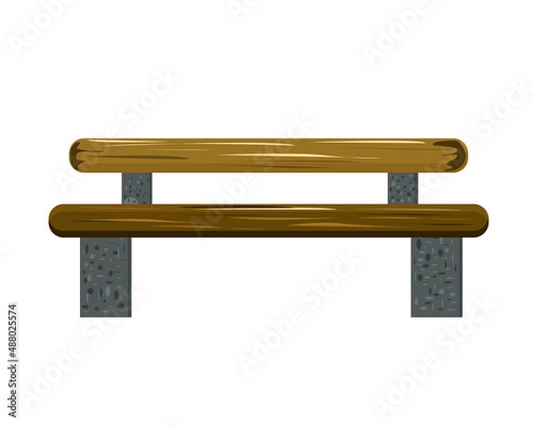 Obraz A garden or park bench with a wooden seat.