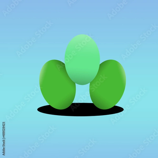Fototapeta easter green eggs easter holidays card 