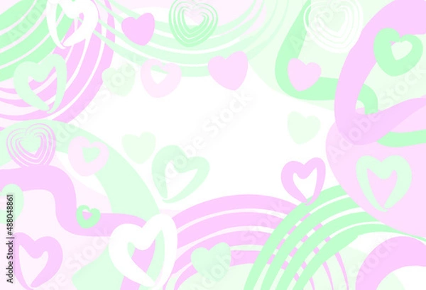 Fototapeta Hand-drawn various figures and doodles. Abstract background. Modern trendy vector illustrations. Pastel light tones. turquoise color with pink. vector background 