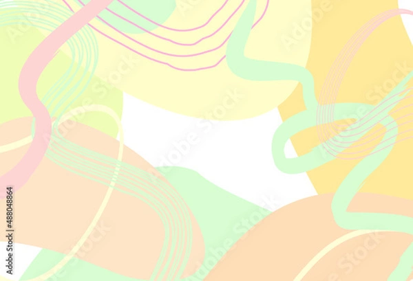 Fototapeta Abstract light backdrope. Hand-drawn various figures and doodles. trendy vector background illustrations. Pastel colors. beige blue white color