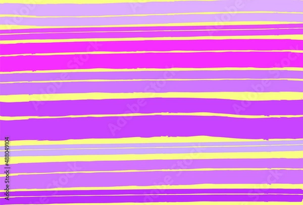 Fototapeta pink lilac stripes on a yellow background. bright abstract vector background. wide and narrow horizontal pink stripes. background for the girl. background for March 8. drawn with a wide brush