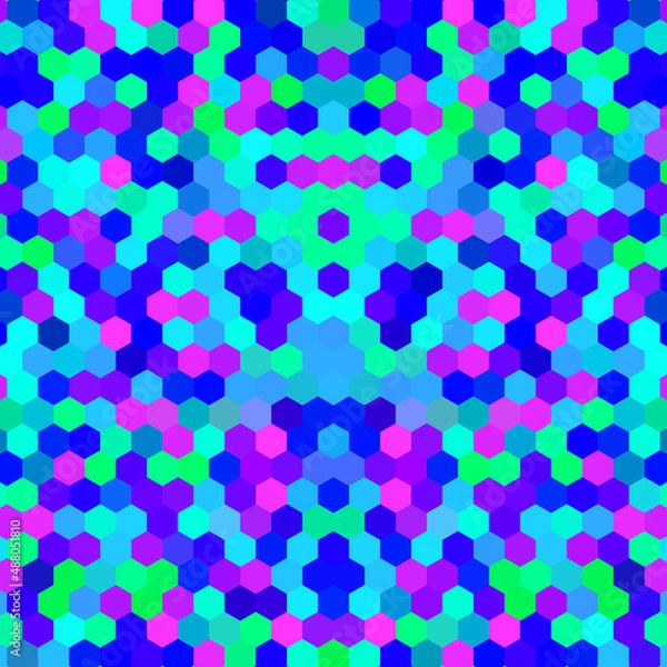 Obraz Blue mosaic background for design. Geometric figures.