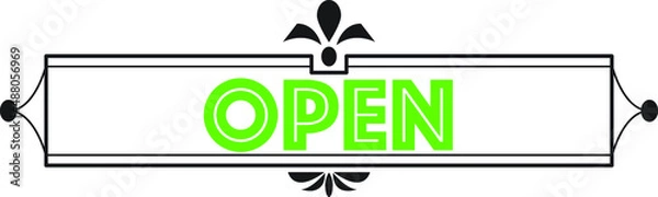 Obraz Open Sign with transparent background