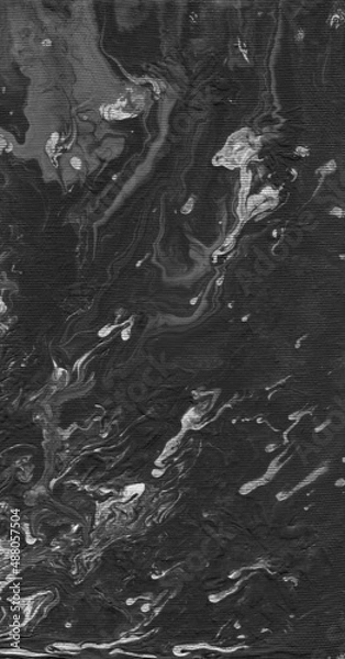 Obraz Monochrome abstract black-gray-white watercolor graphite background. Hand-painted texture splashes drops of paint paint smears. Best for the print fabric poster wallpaper cover wrapping and packaging.