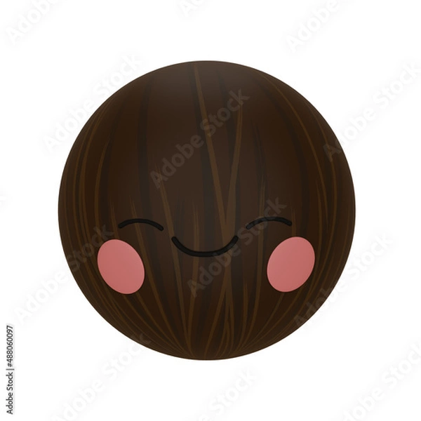 Fototapeta Cute allspice in cartoon style. 3d render illustration.