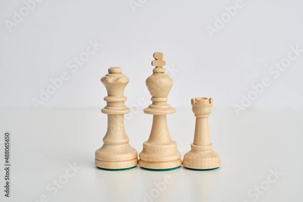 Fototapeta chess pieces on the white background, isolated