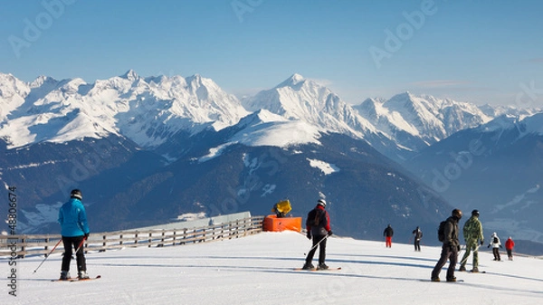 Obraz Ski Run in the Dolomites