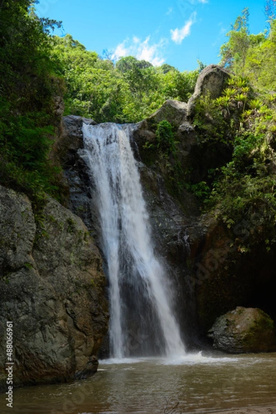 Fototapeta Landscape of a waterfall in the Dominican Republic