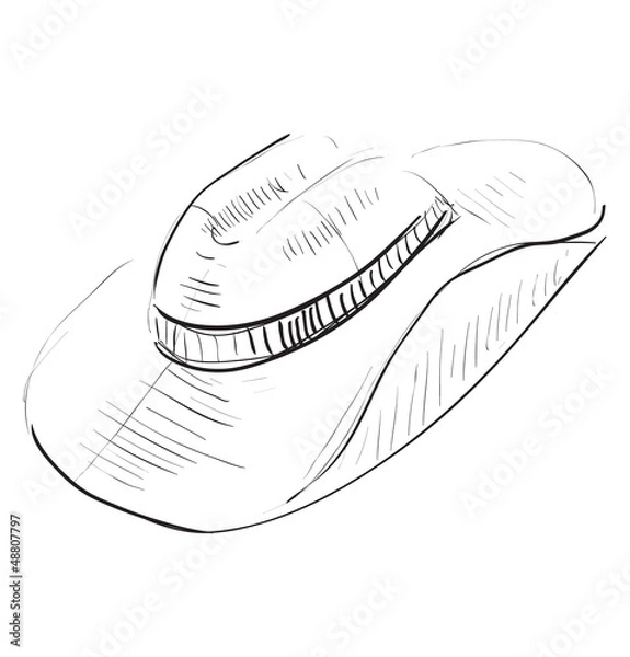 Fototapeta Cowboy hat sketch icon